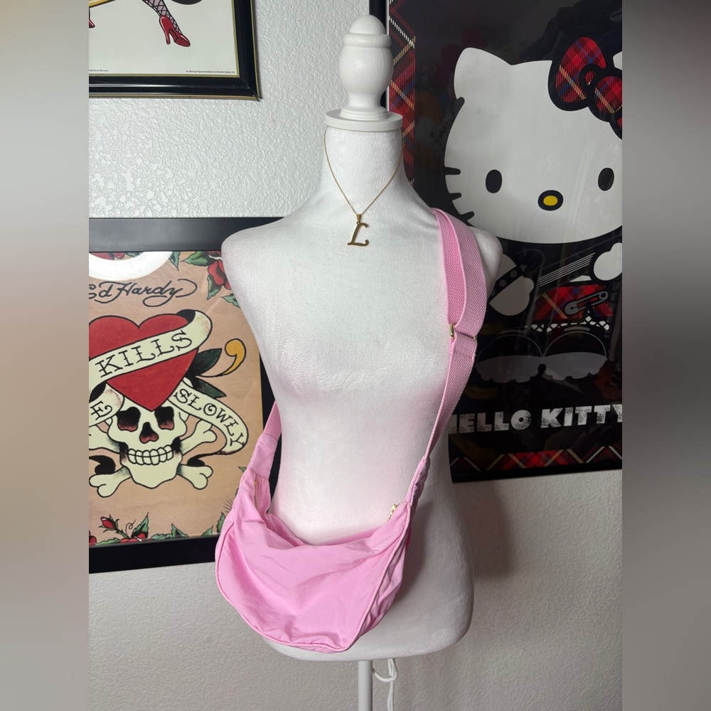 Pink Adjustable Small Sling Bag